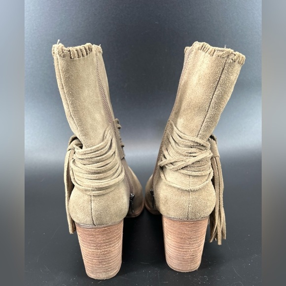 Chocolat Blu Azzo taupe suede ankle boots tassels inside zip calf hair 39, 8.5 - Picture 4 of 9